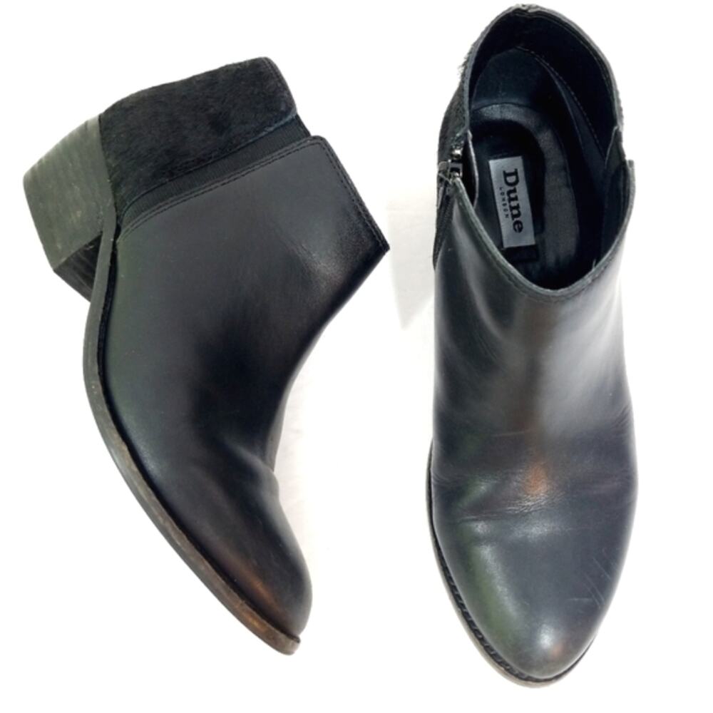 Dune London leather calf ponyhair booties Penelope